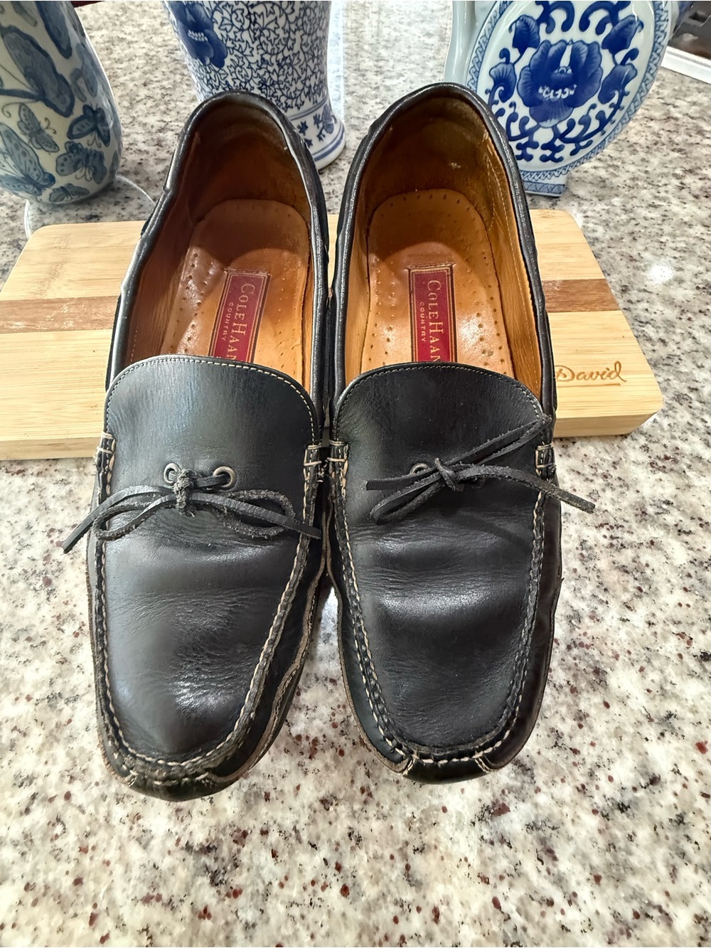 Cole Haan Black Leather Driving Loafers